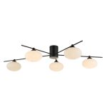 Jasper 5lt Semi Flush Matt Black Opal Glass