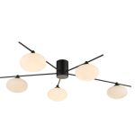 Jasper 5lt Semi Flush Matt Black Opal Glass - Image 4