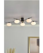 Jasper 5lt Semi Flush Matt Black Opal Glass - Image 6