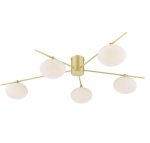 Jasper 5lt Semi-Flush Satin Gold & Opal Glass - Image 4