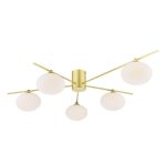 Jasper 5lt Semi-Flush Satin Gold & Opal Glass