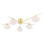 Jasper 5lt Semi-Flush Satin Gold & Opal Glass