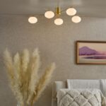 Jasper 5lt Semi-Flush Satin Gold & Opal Glass - Image 5