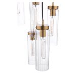 Jodelle 5lt Cluster Pendant Polished Bronze & Glass - Image 2