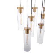 Jodelle 11lt Bar Pendant Polished Bronze & Glass - Image 2