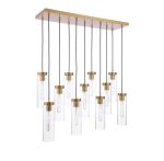 Jodelle 11lt Bar Pendant Polished Bronze & Glass