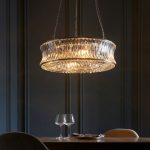 Bright Nickel 6lt Pendant With Concave Clear Glass - Image 2
