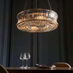 Bright Nickel 6lt Pendant With Concave Clear Glass - Image 3