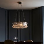 Bright Nickel 6lt Pendant With Concave Clear Glass - Image 4