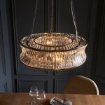 Bright Nickel 6lt Pendant With Concave Clear Glass - Image 5