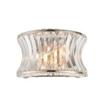 Bright Nickel 2lt Wall With Concave Clear Glass
