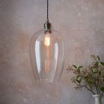 Clear Glass & Antique Brass Large Pendant - Image 2