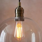 Clear Glass & Antique Brass Large Pendant - Image 6