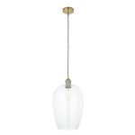 Clear Glass & Antique Brass Large Pendant - Image 8