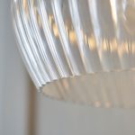 Ribbed Clear Glass & Bright Nickel Medium Pendant - Image 5