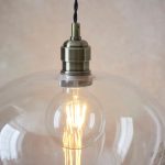 Clear Glass & Antique Brass Medium Pendant - Image 5