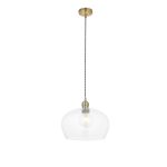 Clear Glass & Antique Brass Medium Pendant - Image 8