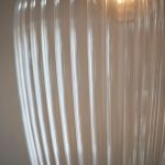 Ribbed Clear Glass & Bright Nickel Large Pendant - Image 4
