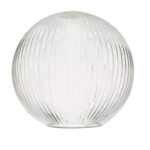 Easy Fit Ribbed Round Glass Shade