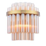 Imani 2lt Wall Light Natural Brass & Champagne Glass