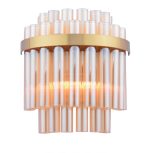Imani 2lt Wall Light Natural Brass & Champagne Glass