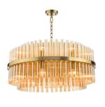 Imani 16lt Pendant Natural Brass & Champagne Glass
