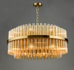 Imani 16lt Pendant Natural Brass & Champagne Glass - Image 6