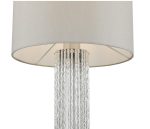 Lazio Table Lamp Polished Chrome Silver Rod With Faux Silk Shade - Image 2