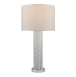 Lazio Table Lamp Polished Chrome Silver Rod With Faux Silk Shade