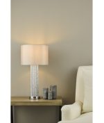Lazio Table Lamp Polished Chrome Silver Rod With Faux Silk Shade - Image 5