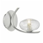 Leighton Wall Light Satin Chrome & Sugar Cane Glass