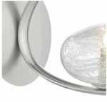 Leighton Wall Light Satin Chrome & Sugar Cane Glass - Image 4