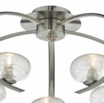 Leighton 5lt Semi Flush Satin Chrome & Sugar Cane Glass - Image 2