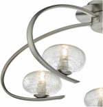 Leighton 5lt Semi Flush Satin Chrome & Sugar Cane Glass - Image 3