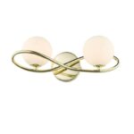 Lysandra 2lt Wall Light Polished Gold & Opal Glass