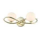 Lysandra 2lt Wall Light Polished Gold & Opal Glass