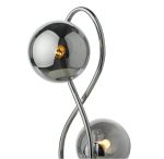 Lysandra 2lt Table Lamp Polished Chrome & Smoked Glass - Image 2