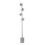 Lysandra 4lt Floor Lamp Polished Chrome & Smoked Glass