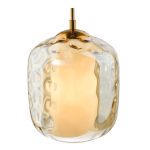 Majella Pendant Aged Brass & Champagne Glass - Image 2