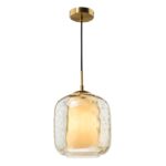 Majella Pendant Aged Brass & Champagne Glass