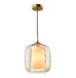 Majella Pendant Aged Brass & Champagne Glass
