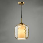 Majella Pendant Aged Brass & Champagne Glass - Image 4