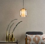 Majella Pendant Aged Brass & Champagne Glass - Image 5