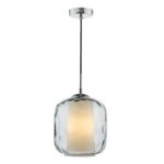 Majella Pendant Polished Chrome & Smoked Glass
