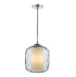 Majella Pendant Polished Chrome & Smoked Glass