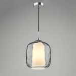 Majella Pendant Polished Chrome & Smoked Glass - Image 5
