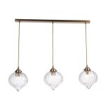 Mya 3lt Bar Pendant Antique Brass & Glass - Image 2