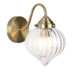 Mya Wall Light Antique Brass & Glass