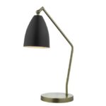 Olly Task Table Lamp Antique Brass Black