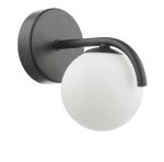 Orlena Wall Light Matt Black & Opal Glass - Image 2
